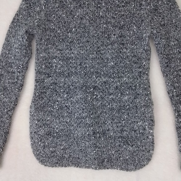 LOFT Casual Loose Knit Sweater XS Gray White High Low Hem Mohair Wool - Picture 7 of 12